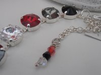 Red Black Rivoli Crystal Necklace, Tennis Choker 12mm, Anna Wintour Jewelry, Women Gift's