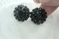 Black Halo Earrings in Gunmetal | Bridesmaids Studs