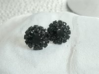 Black Halo Earrings in Gunmetal | Bridesmaids Studs