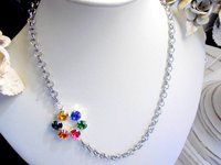 Crystal Flower Long Chain Necklace, Girlfriend Birthday Gift, Bohemian Jewelry, Multi-colors Summer Accessories