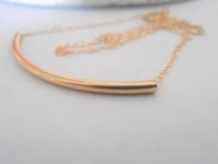 Layered Gold filled Tube Necklace / Dainty Pendant / Minimalist Charm Necklace /  Gift for her / Simple Everyday Jewelry