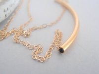 Layered Gold filled Tube Necklace / Dainty Pendant / Minimalist Charm Necklace /  Gift for her / Simple Everyday Jewelry