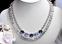 Montana Tennis Necklace made with Rivoli Crystal 1122 12mm, Blue Choker, Anna Wintour Collet, Sweet 16 Birthday Gift