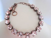 Silk/Pacific Opal Crystal Cup chain, Tennis Bracelet 8mm, Antique Copper Jewelry, Mother's day Birthday Gift