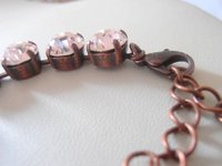 Silk/Pacific Opal Crystal Cup chain, Tennis Bracelet 8mm, Antique Copper Jewelry, Mother's day Birthday Gift