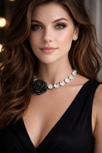 Rose Bud Crystal Choker Necklace | Bridal Statement Jewelry