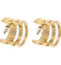 Stainless Steel Double Hoop Earrings in Gold | Modern Jewelry