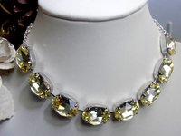 Jonquil Yellow Crystal Chain Choker in Platinum | Anna Wintour Jewelry | Gift for Mother's Day