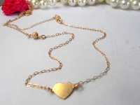 Dainty Gold Heart Necklace / 14k Gold Filled Pendant / Minimalist Jewelry / Gift for her / Small Delicate Everyday Jewellery