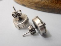 Clear Rivoli Stud Earrings 1122 in Antique Silver Round Pierced Post Setting 12mm / Women Bridal Jewelry