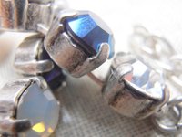 Blue Multicolors Tennis Cupchain Bracelet / Crystal Chatons SS39 / Antique silver / Shabby Chic