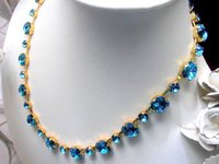 Indicolite Blue Crystal Collet Necklace Anna Wintour Jewelry Choker