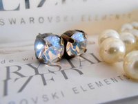 Moonlight Bronze Stud Earrings, Crystal Studs 8mm, Antique Jewelry, Pierced Post  Earring, Gift for Friend, Vintage Style Jewels