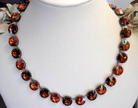 Smoked Topaz Brown Rivoli Necklace 1122, Antique Bronze Jewelry, Statement Collet, Crystal Choker 12mm, Christmas Women Gift