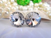 Crystal Clear Rivoli Stud Earrings| Girls Earring Gift