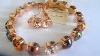 Rose Gold Crystal Bracelet 8mm / Copper Multicolors / Vintage style / Tennis Cupchain / Fashion Accessories