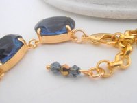 Dark Sapphire Crystal Necklace in Gold | Anna Wintour Blue Choker