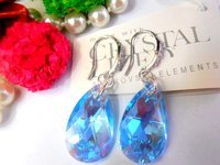 Aquamarine Blue Bridal Earrings / Wedding Jewelry / Tear Drop Earrings / 925 Sterling Silver Hook / Bridesmaid gift