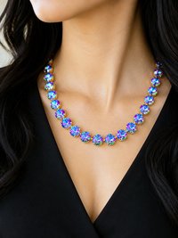 Rivoli Crystal Necklace Gold Swarovski Choker Necklace
