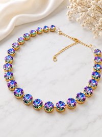 Layered Crystal Necklace with Crystal Charms | Layering Statement Necklace