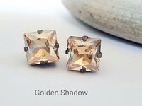 Antique bronze crystal earrings