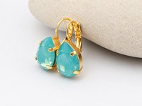 Pacific Opal Crystal Pear Teardrop Earrings | Swarovski Crystals