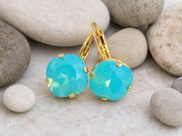 Pacific Opal Cushion Cut Earrings | Swarovski Crystal Jewellery