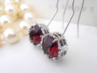 Burgundy Red Drop Filigree Earrings, Wedding Art Deco Crystal Jewelry, Wine Red Rhinestones, Hook Dangle