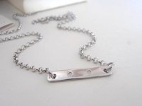 925 Sterling Delicate Silver Bar Pendant / Dainty Minimalist Jewelry / Layering Chain Necklace / Girls Birthday Gift /