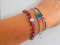 Rose Water Opal Crystal Bracelet 6mm / Antique Silver Jewelry / Tennis Cupchain / Birthday Gift