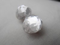 Clear Dome Earrings 2072 / Rose Cut Pierced Post Jewelry / Surgical steel Studs / Birthady Gift Jewellery