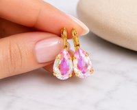 Crystal Teardrop Earrings | Swarovski Pear Dangle Earring Set