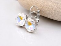 Square Leverback Earrings | Swarovski Crystals Dangle Earring Set | Bridal Gift