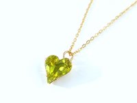 Heart Pendant Necklace | Citrus Swarovski Crystal | Stainless Steel Jewelry