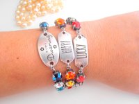 Blue Multi-colors Wish Charm Tennis Bracelet 8mm, Antique Friendship Jewelry, Cup chain, Girl Birthday Gift