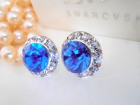 Sapphire Halo Stud Earrings | Bridesmaid Gift Ideas