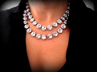 Crystal Clear Rivoli Tennis Necklace Anna Wintour Collet Silver Modern Jewelry Set for Wedding Day Bridesmaid Choker for Women Gifts