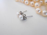 White Freshwater Pearl Bridal Earrings / Dainty Wedding Bridesmaids Gift / 925 Sterling Silver Pierced Post Studs / Birthday Gift