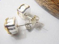 Crystal Jonquil Stud Earrings, Silver Post Studs, Yellow Pierced Earrings, Bridal Jewelry, Girl Gift Ideas