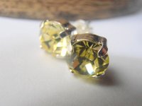 Crystal Jonquil Stud Earrings, Silver Post Studs, Yellow Pierced Earrings, Bridal Jewelry, Girl Gift Ideas