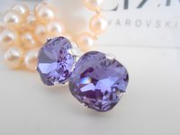 Tanzanite Cushion Cut Stud Earrings, Wedding Jewelry  Bridal Pearced Post Earrings with Surgical Steel Pad, Mother's Day Gift