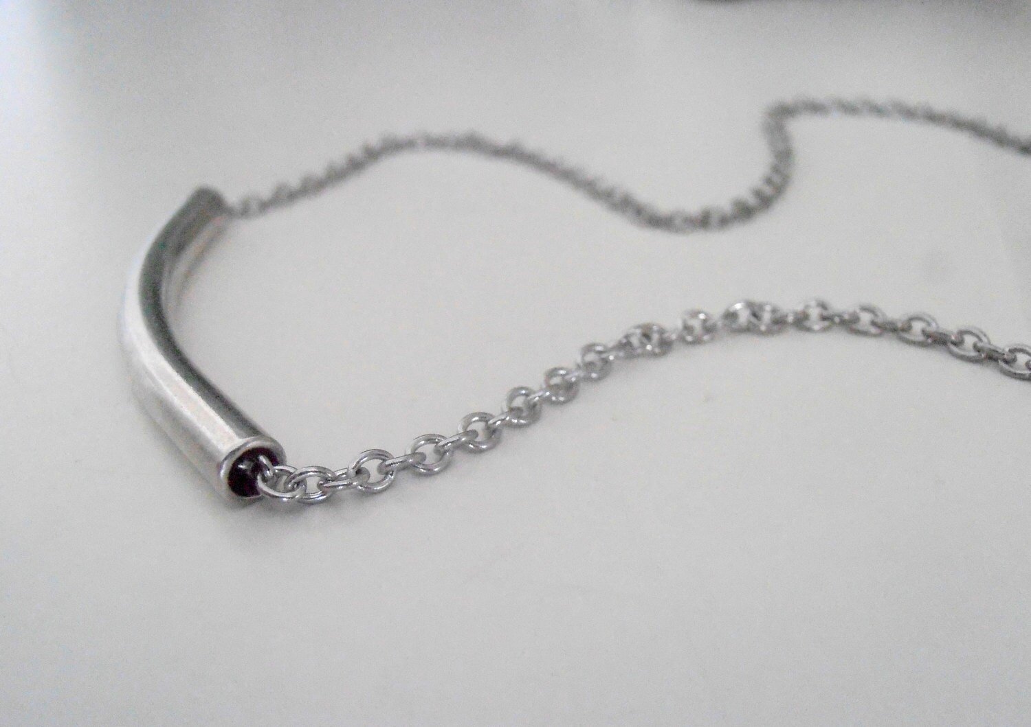 Stainless Steel 316L Tube Necklace, Layered Pendant, Dainty Jewelry, Gift For her, Surgical Steel Minimalist Chain Necklace