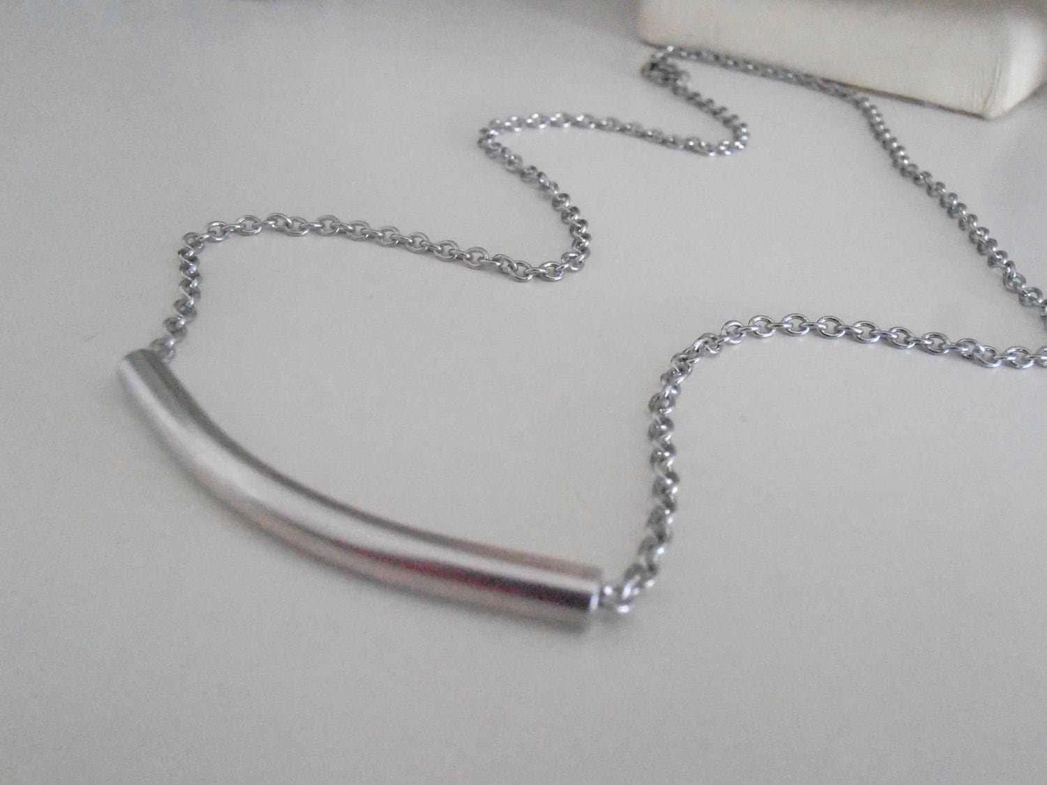 Stainless Steel 316L Tube Necklace, Layered Pendant, Dainty Jewelry, Gift For her, Surgical Steel Minimalist Chain Necklace