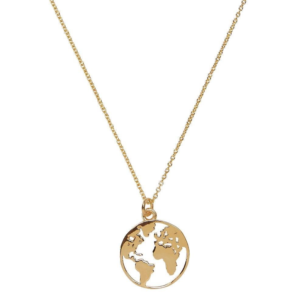 World Map Necklace / Gold Travel Pendant / Earth Pendetif / wanderlust jewelry / Weltkarte Halskette Charme / Laser Cut Global / Carte Monde