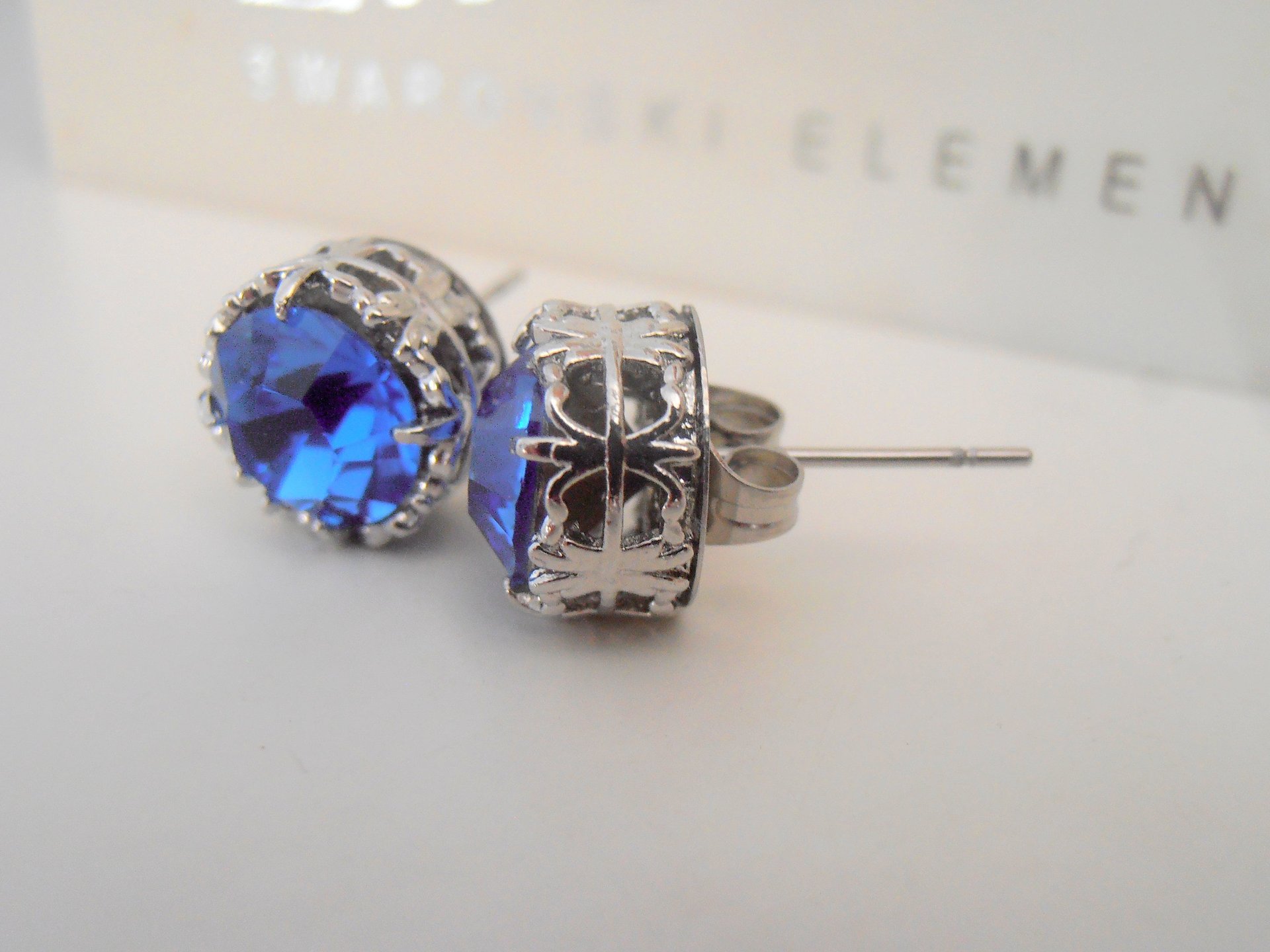 Blue Crystal Stud Earrings | Wedding Crystal Jewelry