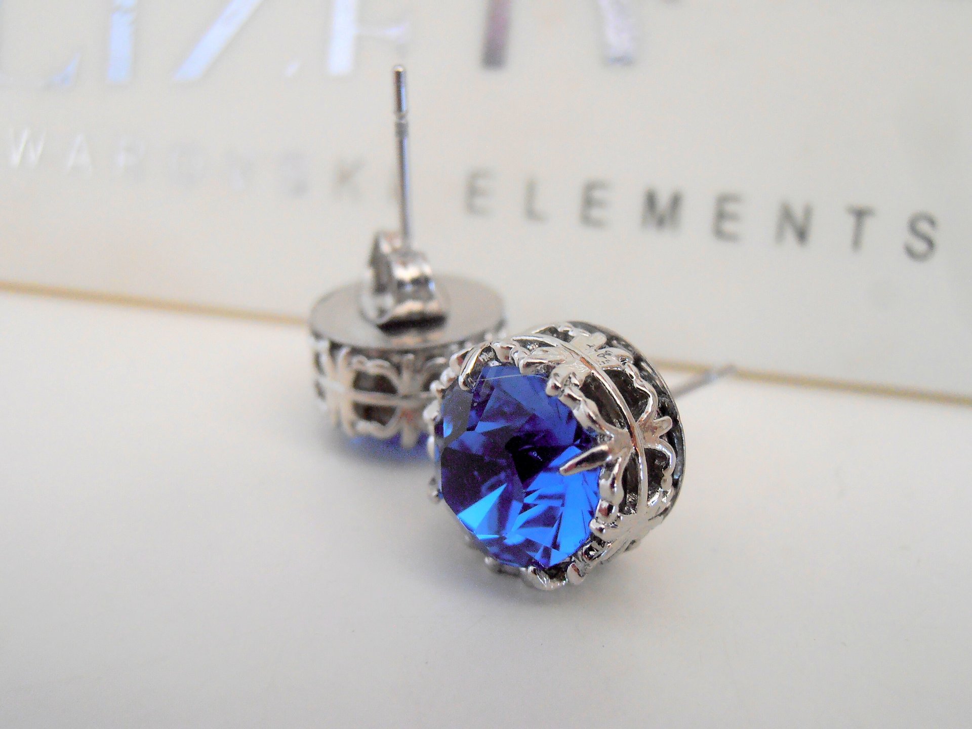 Blue Crystal Stud Earrings | Wedding Crystal Jewelry