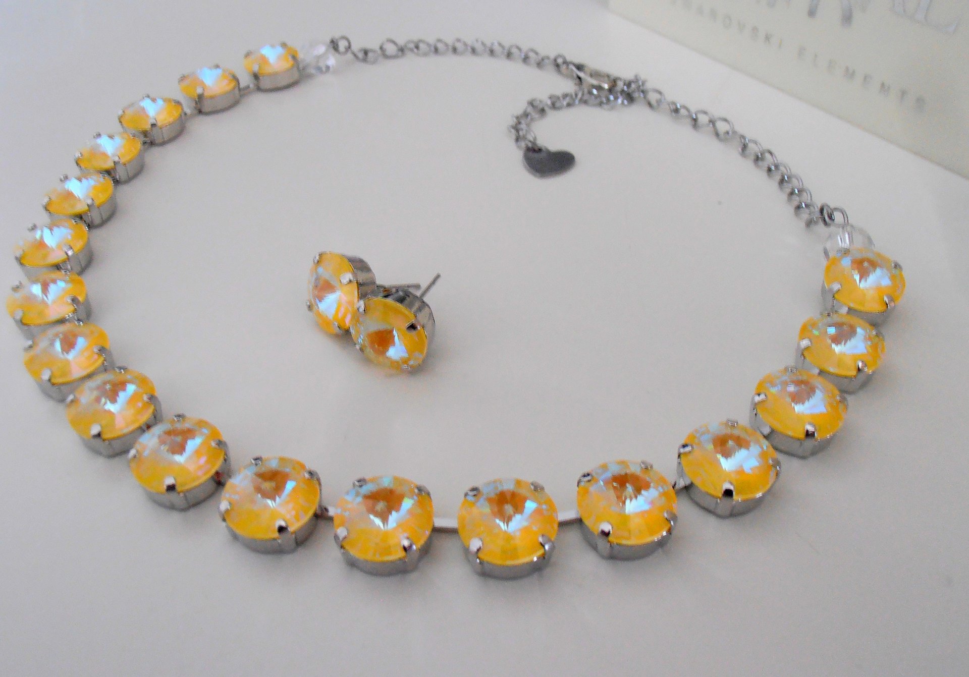 Sunshine Yellow Delite Crystal Necklace / Anna Wintour Rivoli Choker / Tennis Cup chain / Statement Jewelry / Birthday Gift