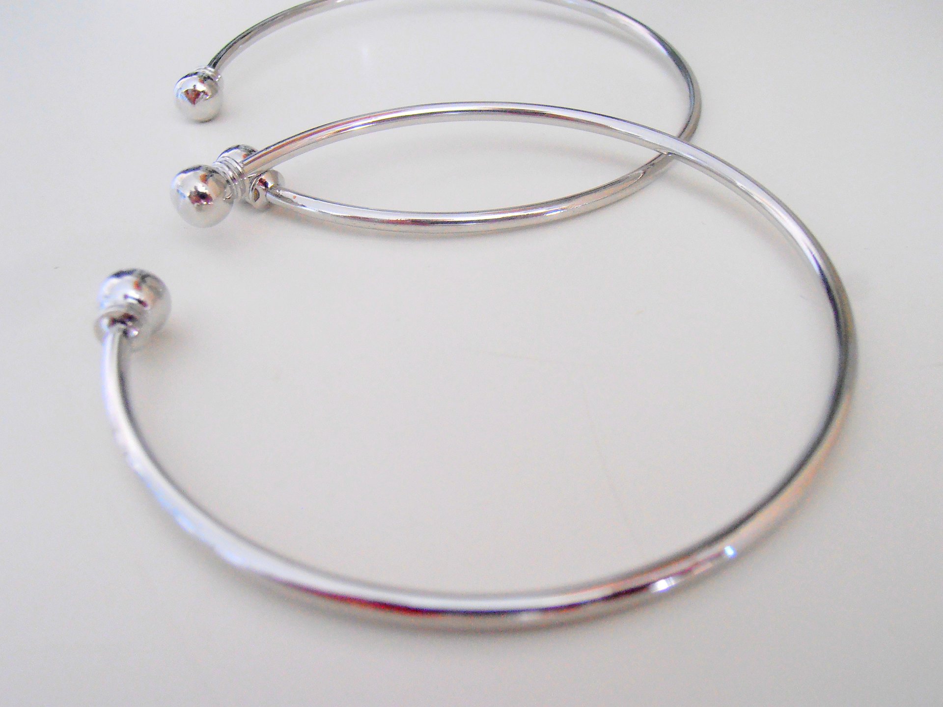 Double Silver Cuff Bracelets / Open Adjustable Stacking Bangle / Plain Jonc Minimalist Jewelry / Women Gifts