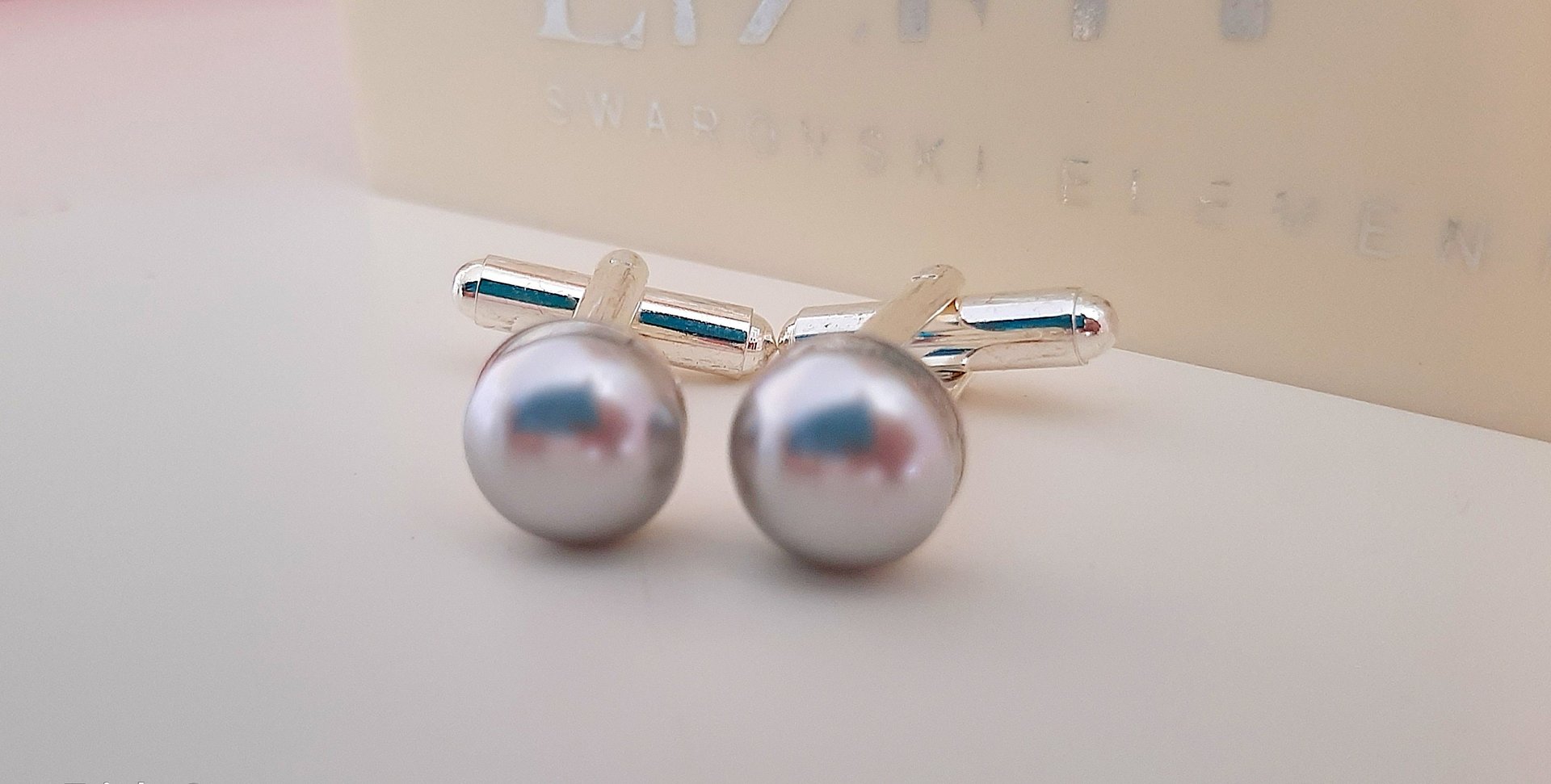 Grey Pearl Shirt Cufflinks, Suit and Tie Groom Cuffs, Cuff Toggles, Art Deco Bridal Cuff Links, Wedding Accessories, Gift for him