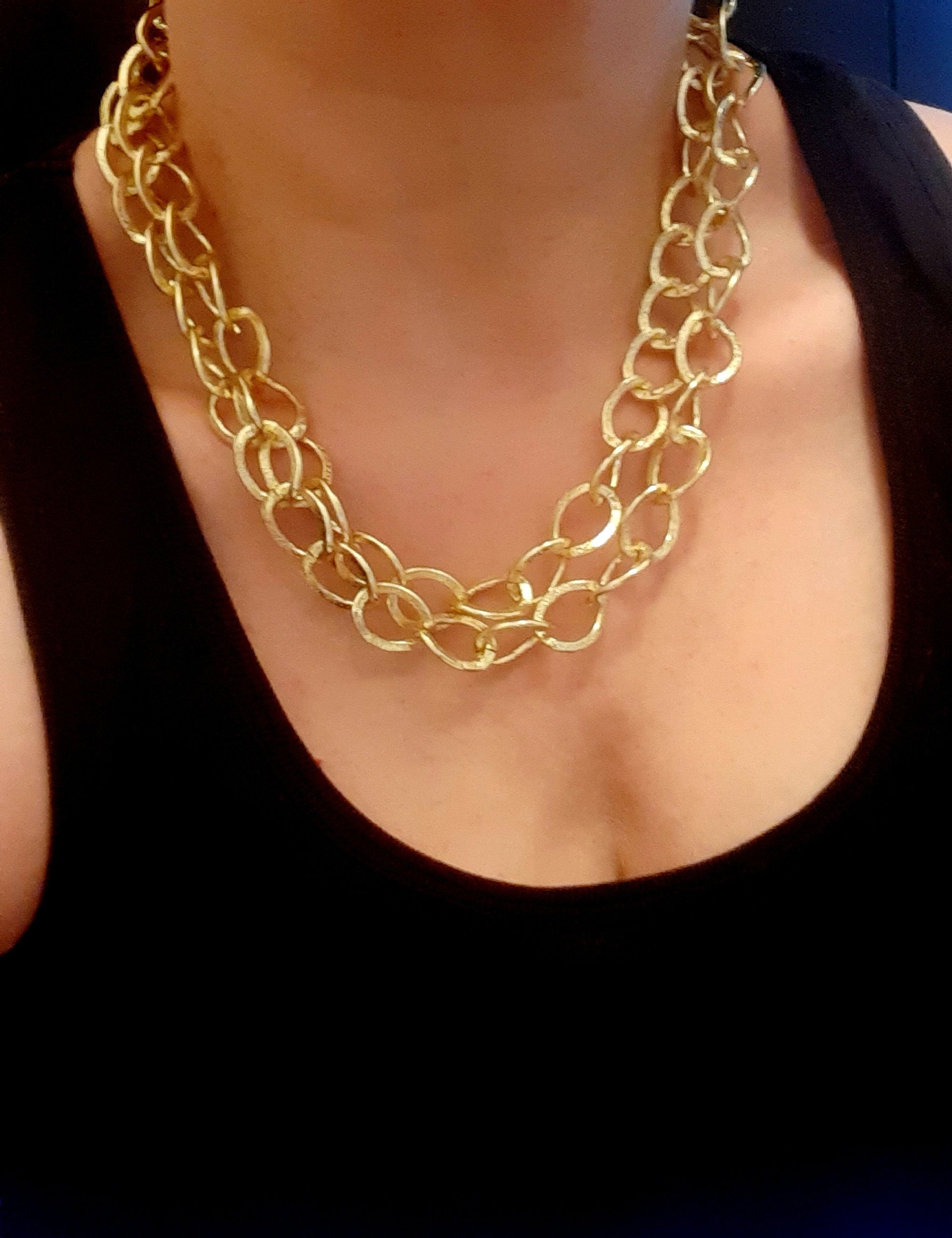 Gold chunky chain Necklace / Oversized Choker / Statement Jewelry for Women / Birthday Gift